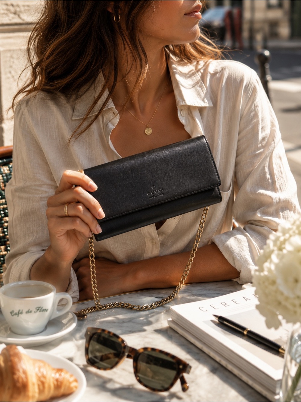 Gucci Vintage Black Leather Continental Wallet • Butter Soft • Made in Italy